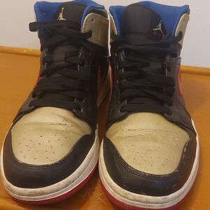 Nike Air Jordan 1 Retro Mid Black Gold Red Men Shoes